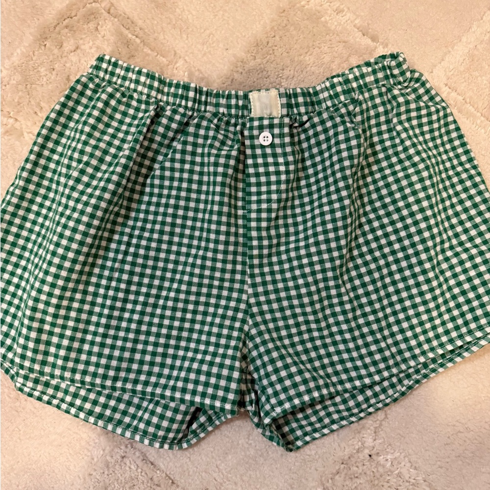 Green Gingham Women's Shorts - Picture 3 of 3